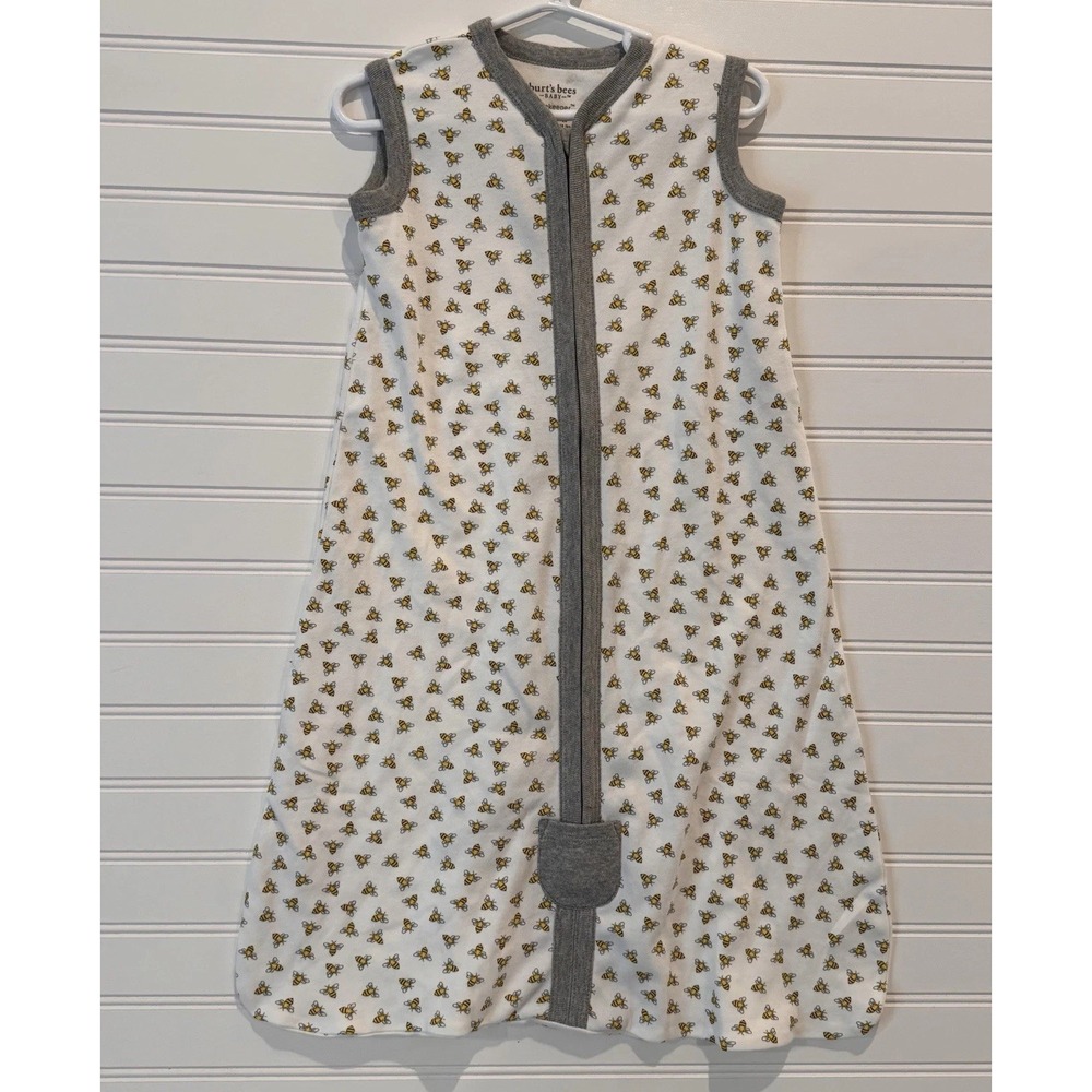 Burt's Bees Baby Beekeeper Sleep Sack 0-6M Organic Cotton Bee Print NWT